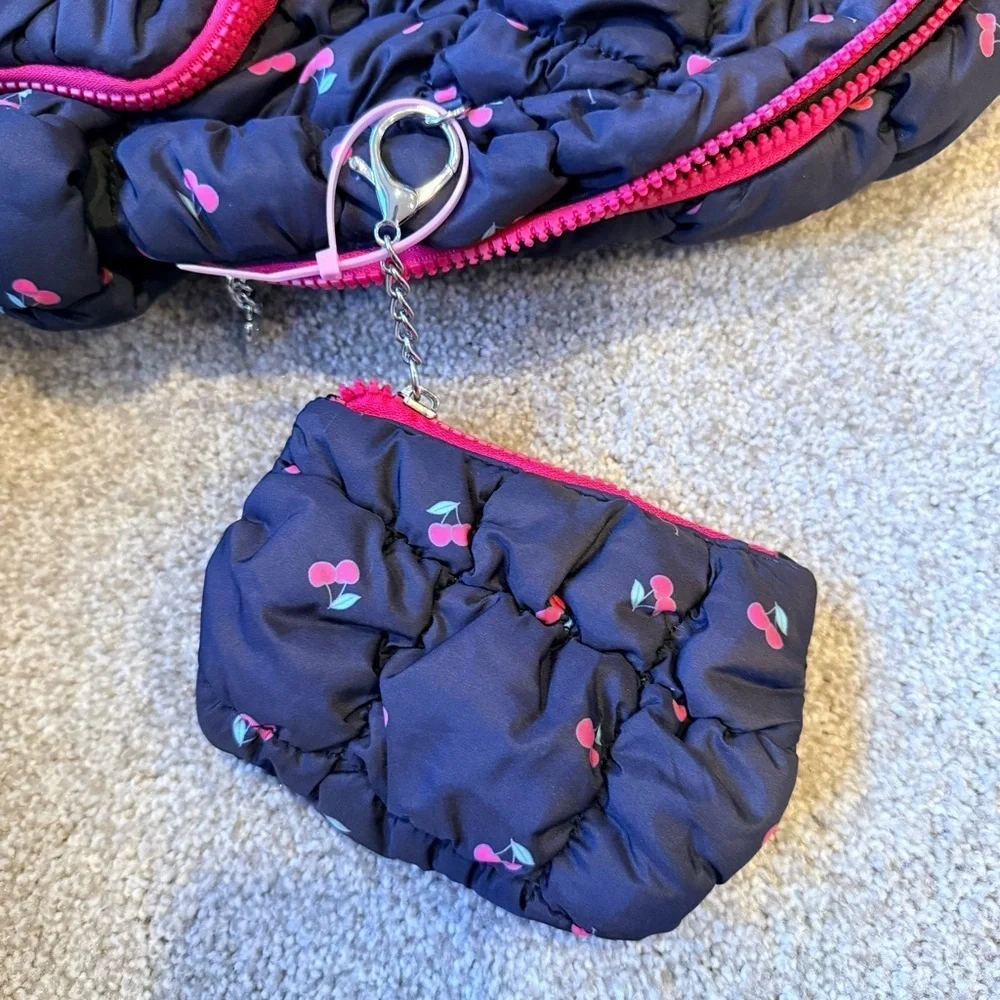 NWT Miss Gwen’s OMG youth black scrunchie quilted backpack with coin purse